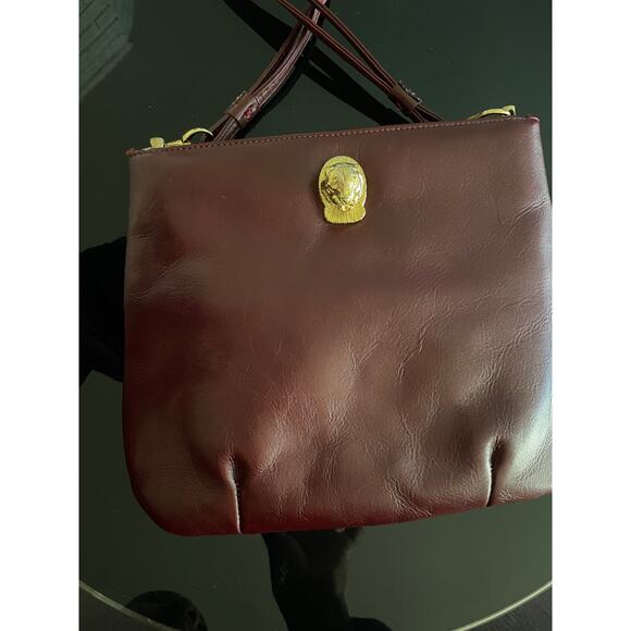 Vintage Ruth Saltz Burgundy Leather handbag 70's - Picture 1 of 6